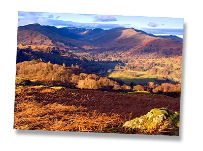 The Fairfield Horseshoe from Loughrigg Fell, The Lake District - Click to view or buy this customisable greeting card