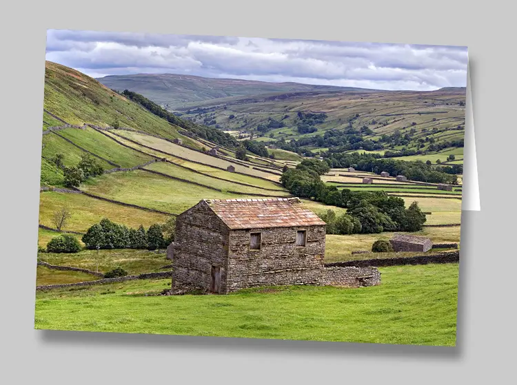 Greeting card of a view down Swaledale in the Yorkshire Dales